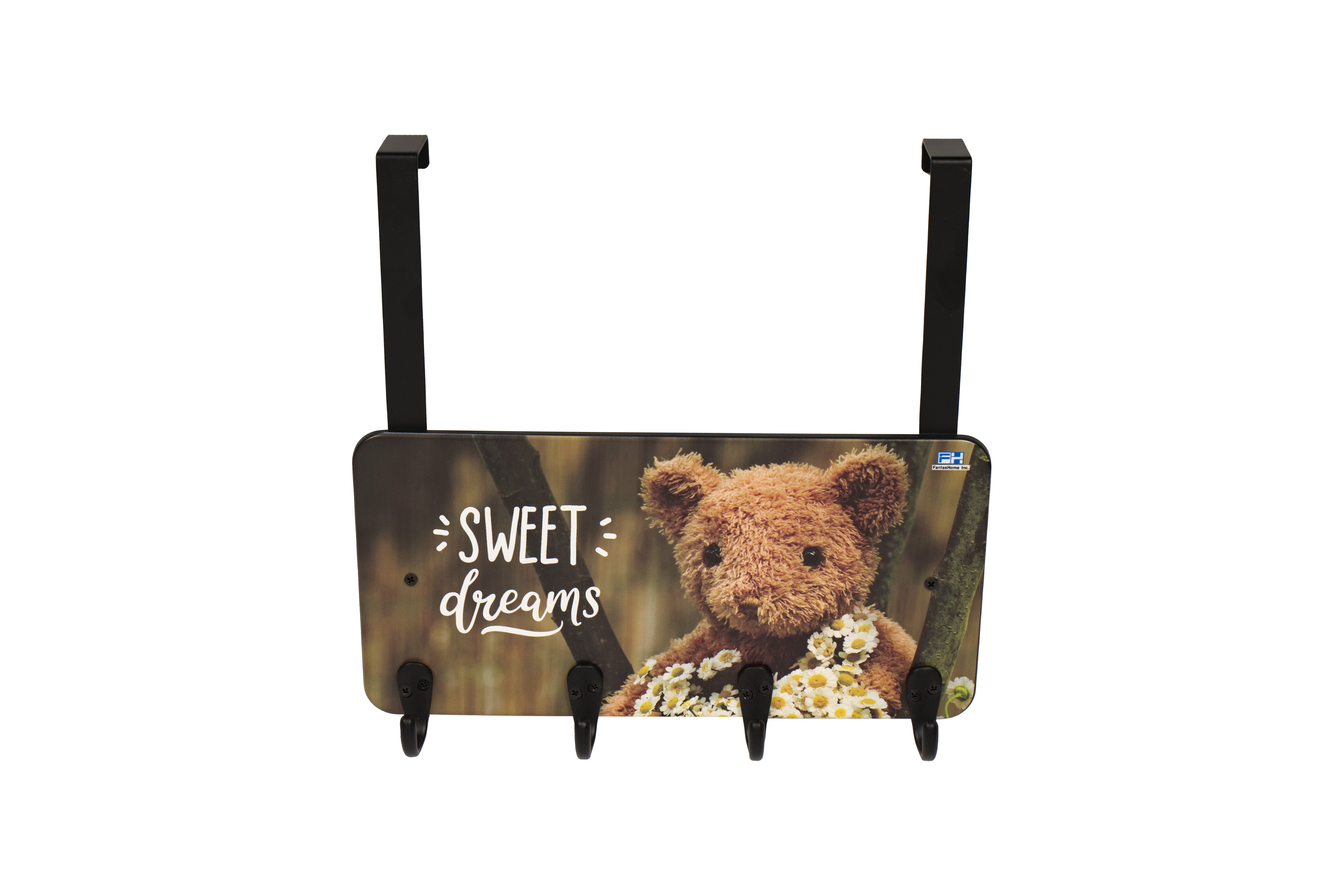 FantasHome Over The Door Hook Rack with 4 Hooks - Lovely Bear Pattern ...