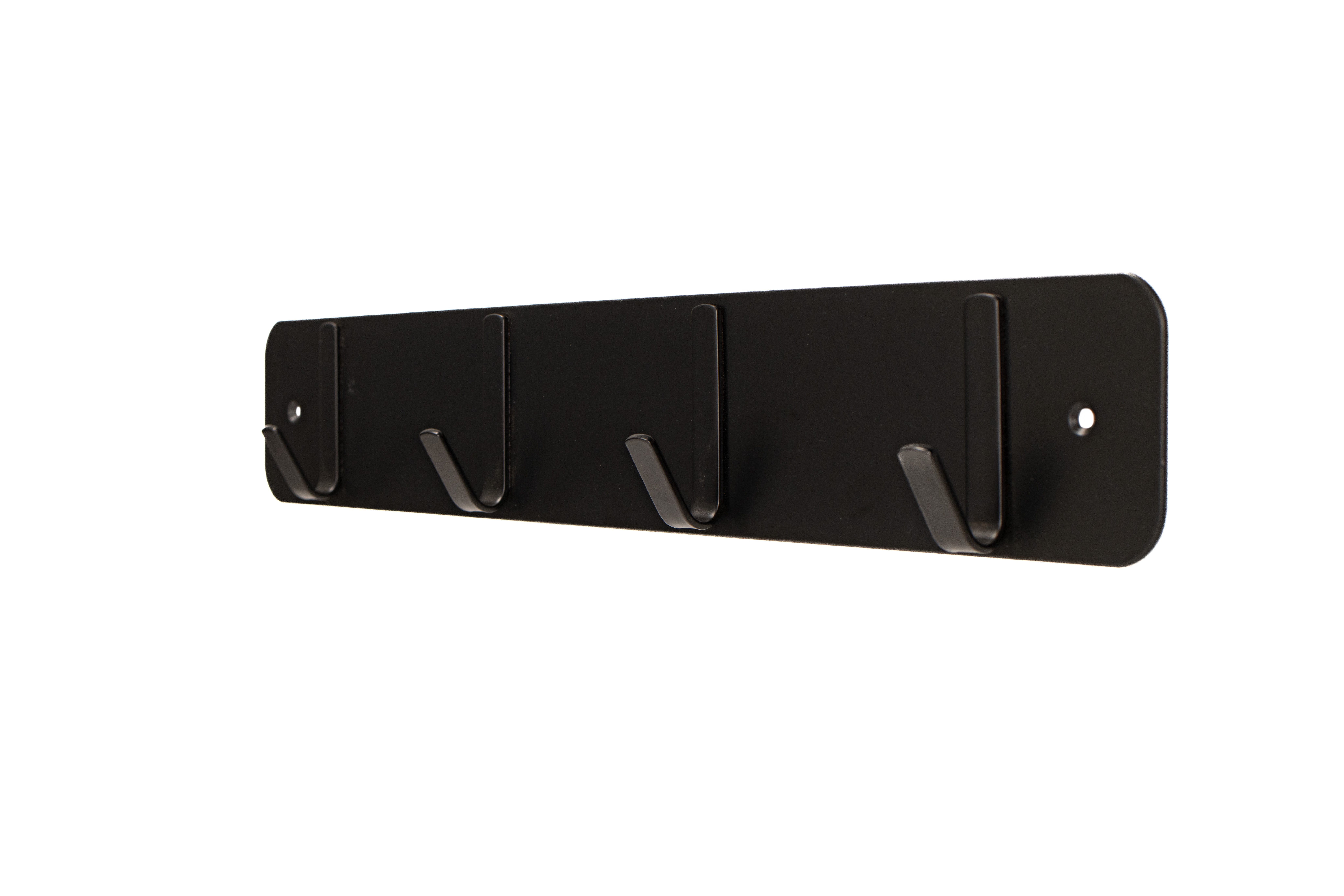 Matte Black Metal Wall Mounted Hook Rack with 4 Hooks