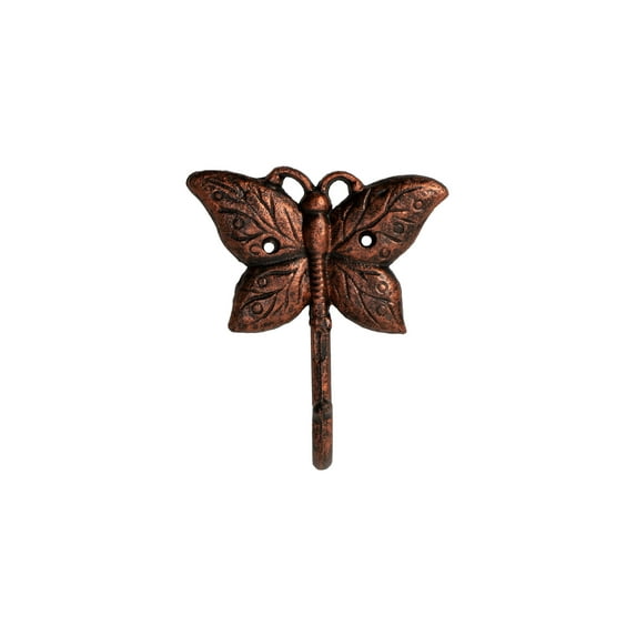 FantasHome Wall Mounted Cast Iron Home Décor Single Hook - Butterfly