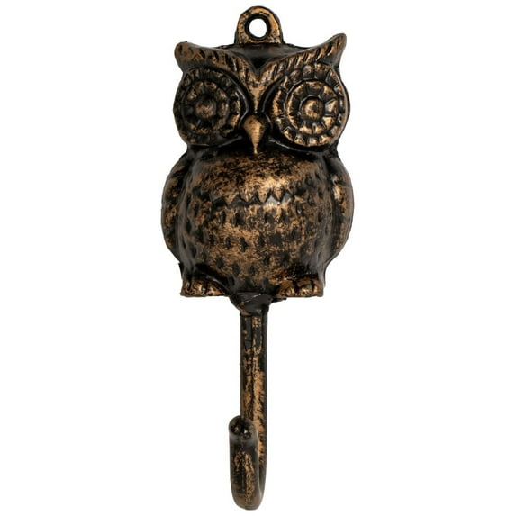 FantasHome Wall Mounted Cast Iron Home Décor Single Hook - Owl