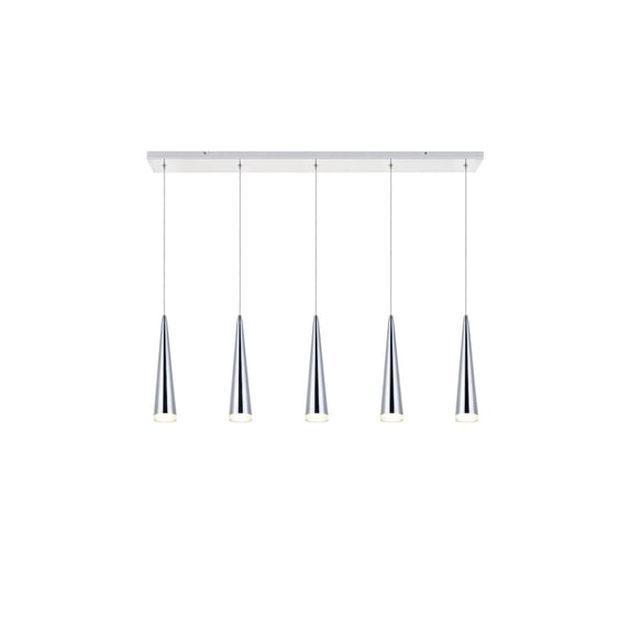 Fantasia 5 light Chrome LED Pendant