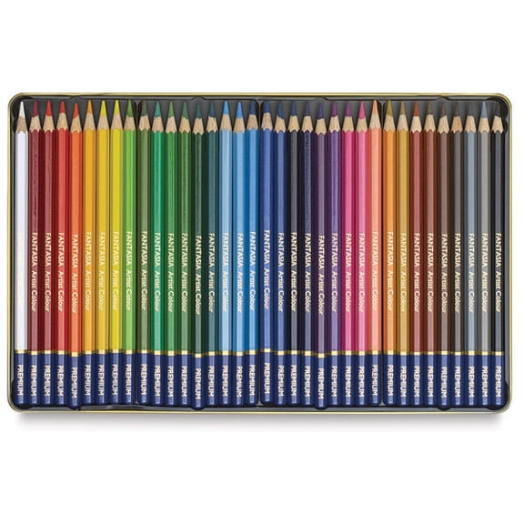 Fantasia Colored Pencil Set - Assorted Colors, Tin Box, Set of 36