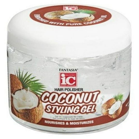 Fantasia IC Hair Polisher Coconut Styling Gel Nourishes And Moisturizes, 16 Oz, 3 Pack