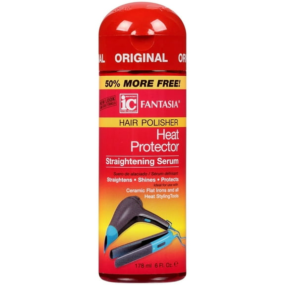 Fantasia IC Hair Polisher Heat Protector Straightening Serum, 6 Oz, Pack of 6