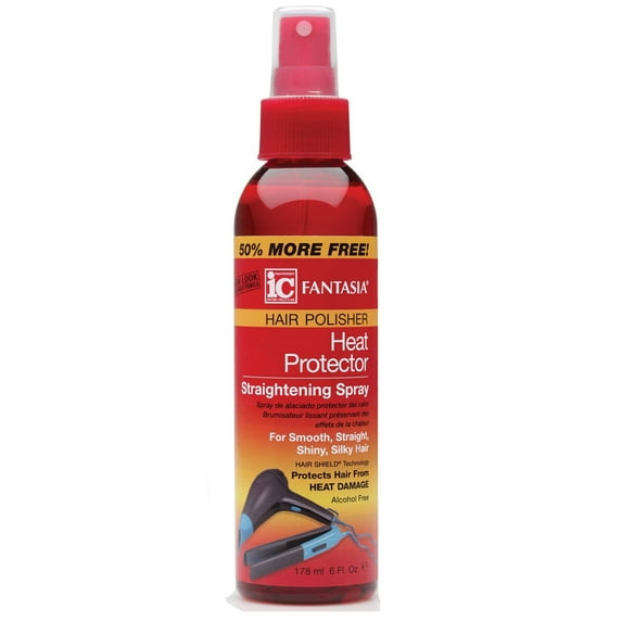 Fantasia IC Hair Polisher Heat Protector Straightening Spray, 6 Oz, Pack of 2
