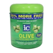 Fantasia IC Hair Polisher Olive Styling Gel for Dry Hair, 20 Oz, Pack of 3