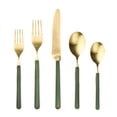 thumbnail image 1 of Fantasia Ice Gold Flatware Set - 5 Pcs. - Forest Green, 1 of 2