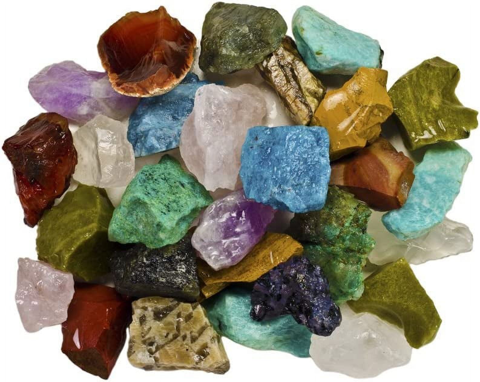 Fantasia Materials: 3 Pounds (Best Value) Bulk Rough Madagascar Stone Mix - Raw Natural Crystals & Rocks for Cabbing, Cutting, Lapidary, Tumbling, Polishing, Wire Wrapping, Wicca & Reiki