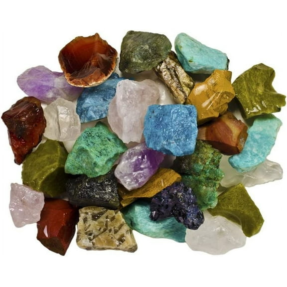 Fantasia Materials: 3 Pounds (Best Value) Bulk Rough Madagascar Stone Mix - Raw Natural Crystals & Rocks for Cabbing, Cutting, Lapidary, Tumbling, Polishing, Wire Wrapping, Wicca & Reiki