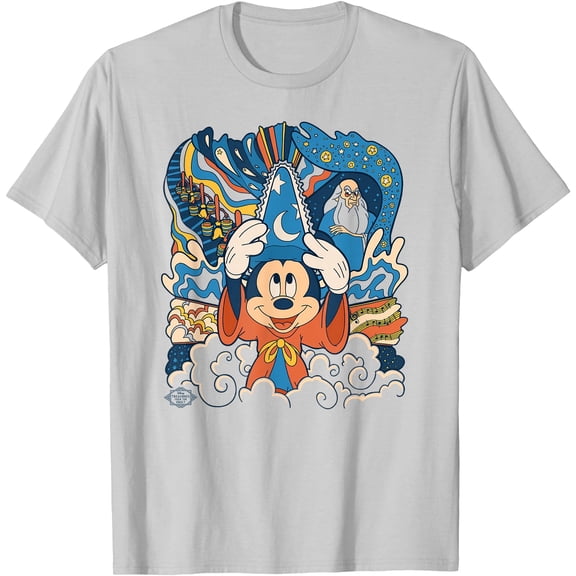 Fantasia Mickey Mouse Sorcerer’s Apprentice Retro DTG Print Unisex T-Shirt