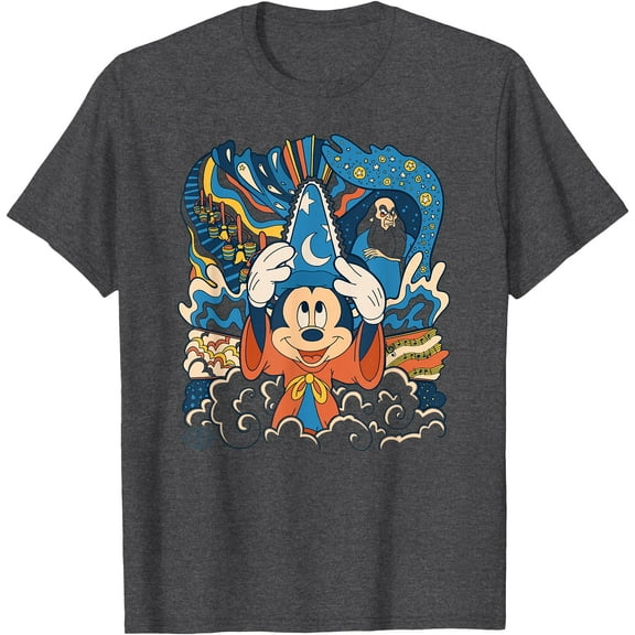 Fantasia Mickey Mouse Sorcerer’s Apprentice Retro DTG Print Unisex T-Shirt