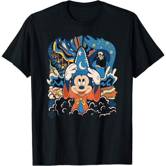 Fantasia Mickey Mouse Sorcerer’s Apprentice Retro DTG Print Unisex T-Shirt