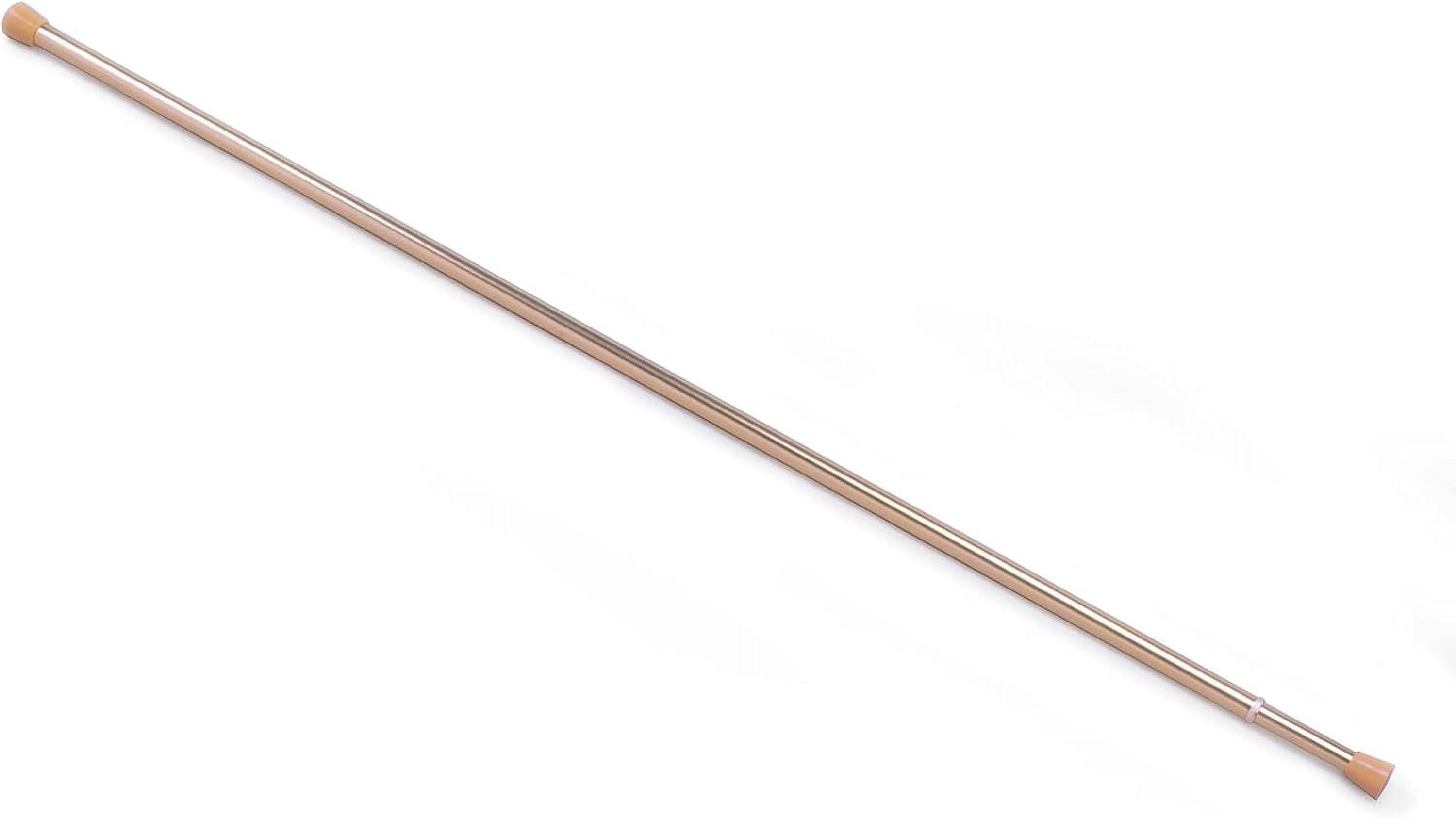 Fantasia Brass Adjustable Spring Tension Curtain Rod, 18-28 inches