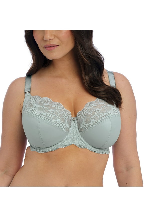 Reflect Side Support Stretch Lace Underwire Bra (101801),34G,Mist