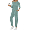 thumbnail image 1 of Fantaslook Two Piece Sets for Women Crewneck Long Sleeve Ribbed Sweatsuits Pullover Lounge Set with Pockets Casual Tracksuit Fall Outfits, 1 of 7