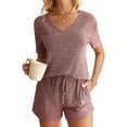 thumbnail image 1 of Fantaslook 2 Piece Sets Summer Pajamas Womens Tops and Shorts Sleepwear Outfits Lounge Sets Casual, 1 of 8