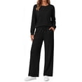 thumbnail image 1 of Fantaslook 2 Piece Womens Lounge Sets Casual Travel Outfits Fall Matching Sweatsuits Long Sleeve Sweatshirt and Wid Leg Pant Pajamas Set, 1 of 9