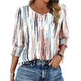 thumbnail image 1 of Fantaslook Blouses for Women Dressy Casual 3/4 Length Sleeve Womens Tops with Smocked Cuffs Fashion Shirts, 1 of 8