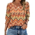 thumbnail image 1 of Fantaslook Blouses for Women Dressy Casual 3/4 Length Sleeve Womens Tops with Smocked Cuffs Fashion Shirts, 1 of 8