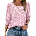 thumbnail image 1 of Fantaslook Blouses for Women Dressy Casual 3/4 Length Sleeve Womens Tops with Smocked Cuffs Fashion Shirts, 1 of 9