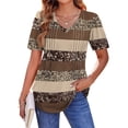 thumbnail image 1 of Fantaslook Blouses for Women Dressy Casual V Neck Pleated Tunic Tops Summer Short Sleeve Boho Shirts, 1 of 6