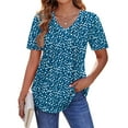 thumbnail image 1 of Fantaslook Blouses for Women Dressy Casual V Neck Pleated Tunic Tops Summer Short Sleeve Boho Shirts, 1 of 7