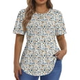 thumbnail image 1 of Fantaslook Blouses for Women Pleated Short Sleeve Tunic Tops Dressy Casual Summer Shirts, 1 of 9