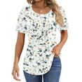 thumbnail image 1 of Fantaslook Blouses for Women Pleated Short Sleeve Tunic Tops Dressy Casual Summer Shirts, 1 of 9