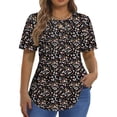 thumbnail image 1 of Fantaslook Blouses for Women Pleated Short Sleeve Tunic Tops Dressy Casual Summer Shirts, 1 of 9