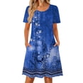 thumbnail image 1 of Fantaslook Boho Summer Dresses for Women Casual Short Sleeve T Shirt Dress with Pockets Beach Vacation Clothes, 1 of 9