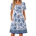 thumbnail image 1 of Fantaslook Boho Summer Dresses for Women Casual Short Sleeve T Shirt Dress with Pockets Beach Vacation Clothes, 1 of 9