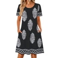 thumbnail image 1 of Fantaslook Boho Summer Dresses for Women Casual Short Sleeve T Shirt Dress with Pockets Beach Vacation Clothes, 1 of 9