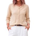thumbnail image 1 of Fantaslook Crew Neck Knit Cardigan Sweaters for Women Button Front Sweater Tops Business Casual Fall Outfits, 1 of 10