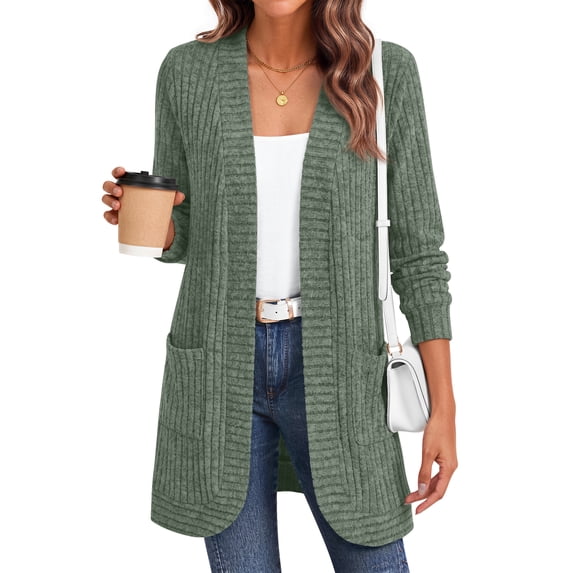 Fantaslook Cardigan Sweaters for Women Long Sleeve Open Front Cardigan with Pockets Casual Dressy Lightweight Fall Sweaters