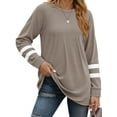 thumbnail image 1 of Fantaslook Womens Long Sleeve Tops Crewneck Sweatshirts Casual Color Block Tunic Tops Pullover, 1 of 8