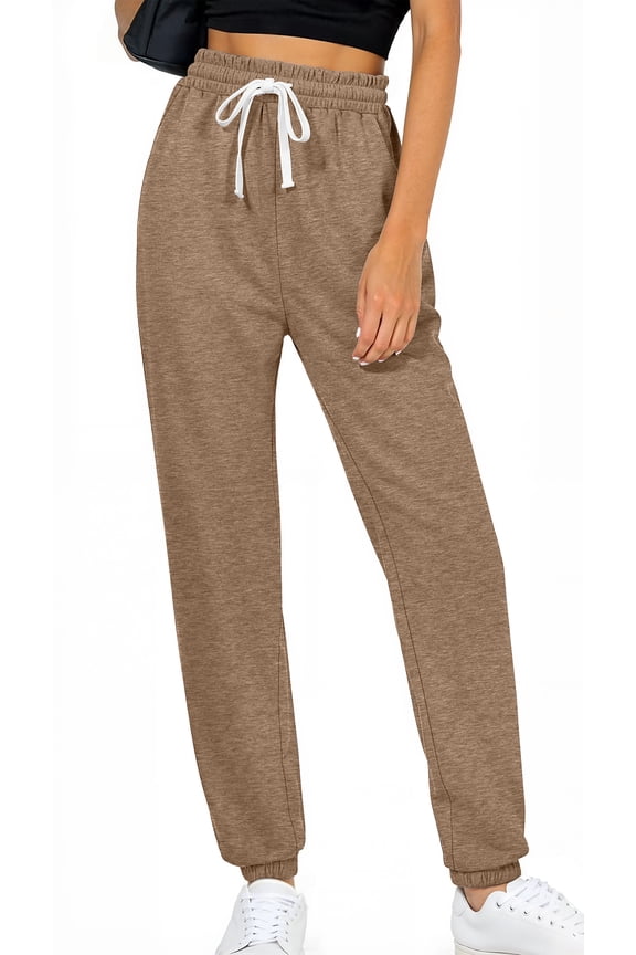 Casual Womens Sweatpants Lounge Travel Pants Elastic Waist Drawstring Joggers with Pockets Athletic Outfits