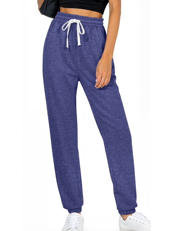 Casual Womens Sweatpants Lounge Travel Pants Elastic Waist Drawstring Joggers with Pockets Athletic Outfits