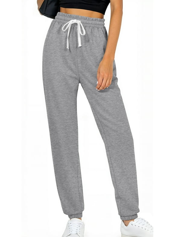 Casual Womens Sweatpants Lounge Travel Pants Elastic Waist Drawstring Joggers with Pockets Athletic Outfits