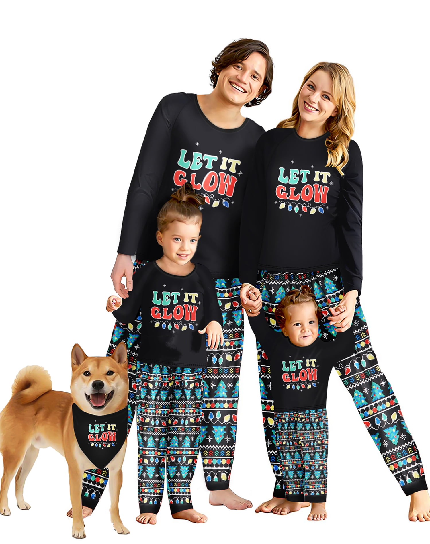 Fantaslook Christmas Pajamas Sets for Family Long Sleeve Tops and Plaid ...