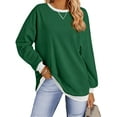 thumbnail image 1 of Fantaslook Color Block Sweatshirts for Women Crewneck Long Sleeve Oversized Pullover Tops Casual Fall Outfits, 1 of 8