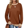 thumbnail image 1 of Fantaslook Color Block Sweatshirts for Women Crewneck Long Sleeve Shirts Fashion Tops Pullover Sweatshirts Fall Outfits, 1 of 9