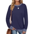 thumbnail image 1 of Fantaslook Color Block Sweatshirts for Women Crewneck Long Sleeve Shirts Fashion Tops Pullover Sweatshirts Fall Outfits, 1 of 8