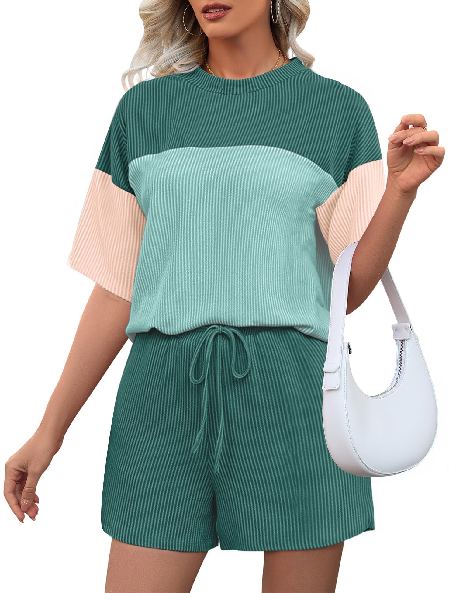 🍂Fall Specials🍂Loose Colorblocking Long Sleeve Top & Split Skirt Set