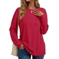 thumbnail image 1 of Fantaslook Crewneck Sweatshirts for Women Casual Long Sleeve Shirts Tunic Tops Pullover with Pocket, 1 of 9