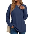 thumbnail image 1 of Fantaslook Crewneck Sweatshirts for Women Casual Long Sleeve Shirts Tunic Tops Pullover with Pocket, 1 of 8