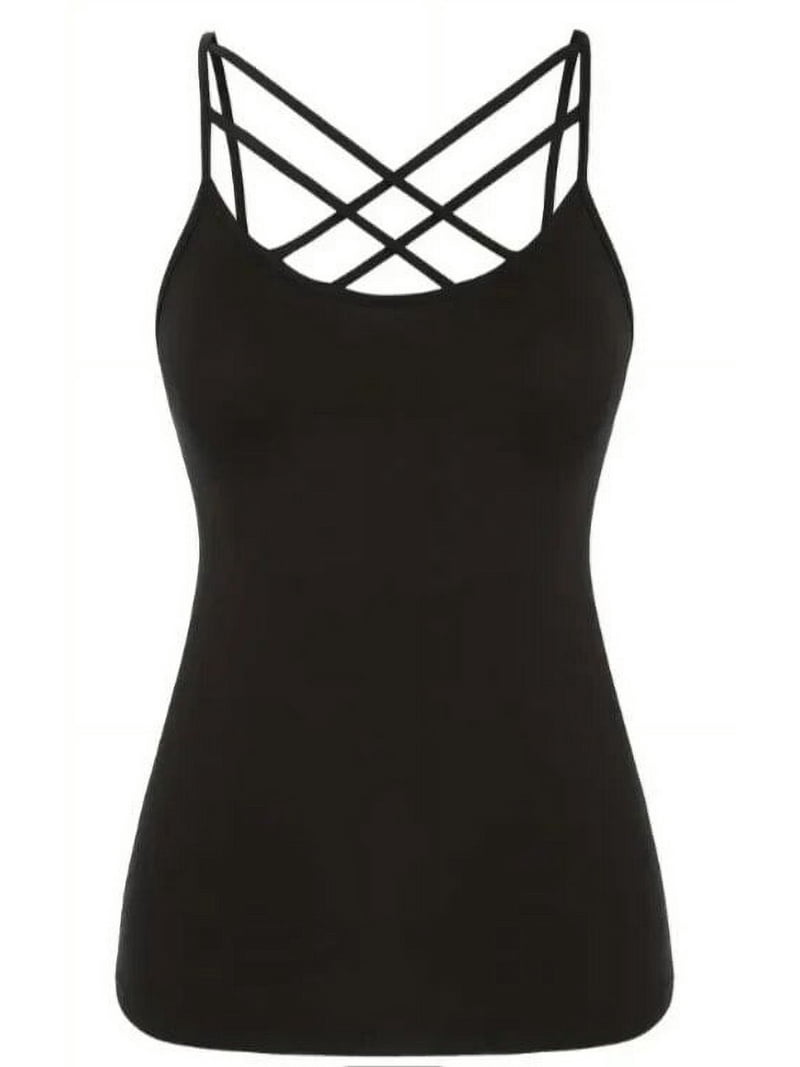 Fantaslook Criss Cross Spaghetti Strap Tank Tops for Women Basic