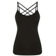 thumbnail image 1 of Fantaslook Criss Cross Spaghetti Strap Tank Tops for Women Basic Hollow Out Neck Camisole Sleeveless Tops, 1 of 2