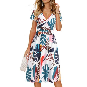 Fimkaul Summer Casual Dress for Women Cami Print With Maxi Party ...