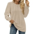 thumbnail image 1 of Fantaslook Dressy Blouses for Women Fall Fashion Long Sleeve Shirts Pleated Tunic Tops Trendy Clothes, 1 of 10