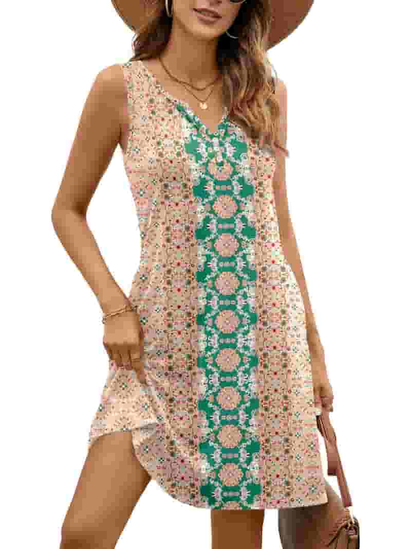 Elegant Floral Buttons V Neck A Line Dresses Elegant Floral Buttons V Neck A Line Dresses